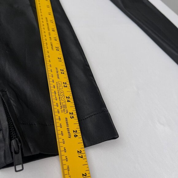 Kut From The Kloth‎ Reese Zip Ankle Straight Leg Black Waxed Coated Pants Women - Picture 12 of 12